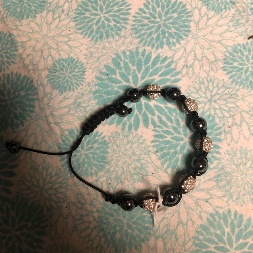 Swarovski Crystal & Hematite Bead Macramé Bracelet- 502 $30 or $25 w/offer